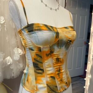 PrettyLittleThing Yellow and Blue Camisole